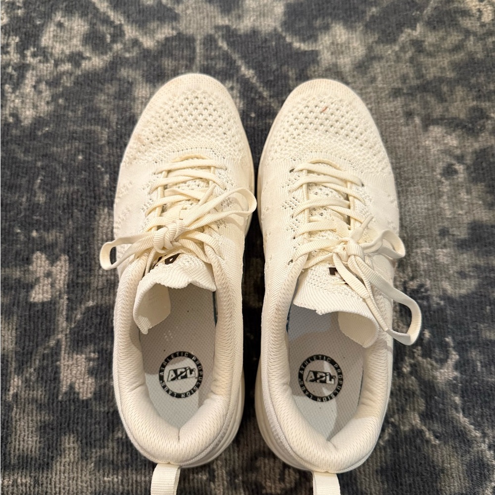 APL cream colored sneakers. Will look brand new with a wash.